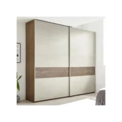 Armoire 2 Portes Coulissantes Noyer Foncé/Argile - ANIECE N°2 -Sominova Soldes Boutique armoire et dressing 17632783