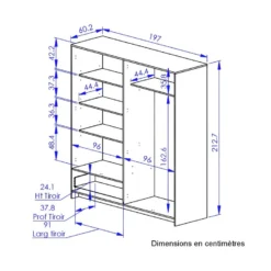 Armoire 4 Portes 1 Tiroir Chêne Noir - FIP -Sominova Soldes Boutique armoire et dressing 17632801