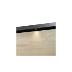 Armoire 217 Cm 2 Portes Coulissantes + Leds Chêne Naturel/Noir - ZEUS -Sominova Soldes Boutique armoire et dressing 17637021