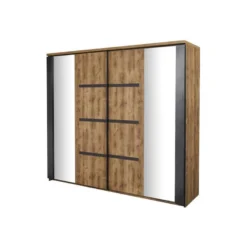 Armoire 2 Portes Coulissantes 217 Cm Bois Tropical - HADES