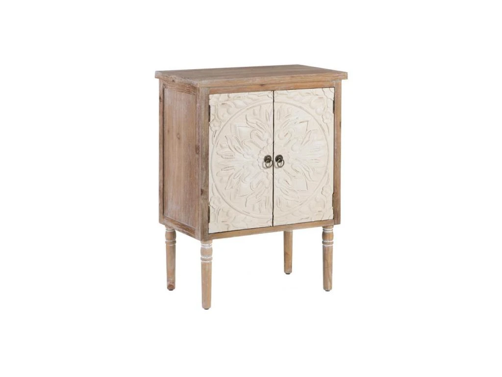 Petite Armoire Bois Blanchi 2 Portes - ROSANA 3 Petite Armoire Bois Blanchi 2 Portes - ROSANA