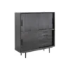 Armoire De Salon 3 Portes 5 Tiroirs Bois/Noir - ARTIC -Sominova Soldes Boutique armoire et dressing 17637061