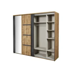 Armoire 2 Portes Coulissantes 245 Cm Bois Tropical - HADES -Sominova Soldes Boutique armoire et dressing 17637089