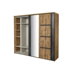 Armoire 2 Portes Coulissantes 245 Cm Bois Tropical - HADES -Sominova Soldes Boutique armoire et dressing 17637091