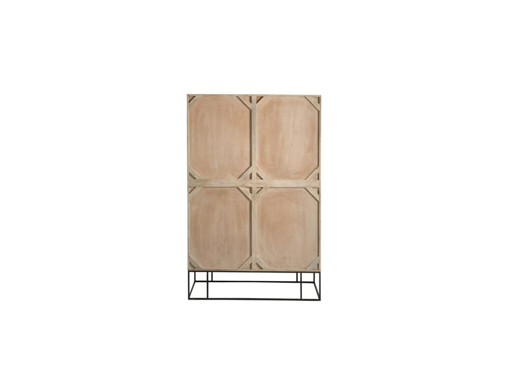 Armoire 3 Portes 4 Tiroirs En Rotin/Bois/Métal - DALIA 5 Armoire 3 Portes 4 Tiroirs En Rotin/Bois/Métal - DALIA – Image 3