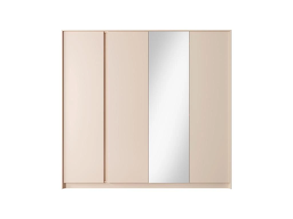 Armoire 4 Portes - Miroir Et LEDs - L223 Cm - Beige - ELYNIA 6 Armoire 4 Portes - Miroir Et LEDs - L223 Cm - Beige - ELYNIA – Image 4