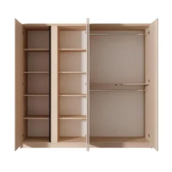 Armoire 4 Portes - Miroir Et LEDs - L223 Cm - Beige - ELYNIA 15 Armoire 4 Portes - Miroir Et LEDs - L223 Cm - Beige - ELYNIA -Sominova Soldes Boutique armoire et dressing 18813933