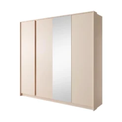 Armoire 4 Portes - Miroir Et LEDs - L223 Cm - Beige - ELYNIA 16 Armoire 4 Portes - Miroir Et LEDs - L223 Cm - Beige - ELYNIA -Sominova Soldes Boutique armoire et dressing 18813935