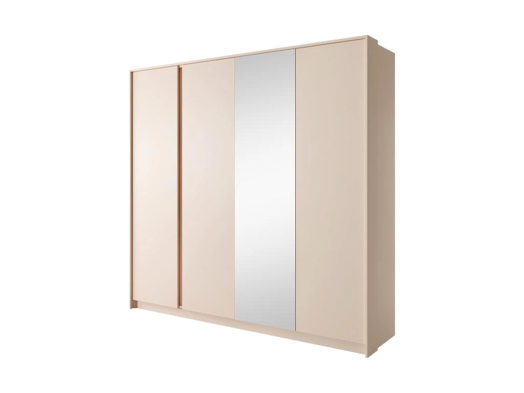 Armoire 4 Portes - Miroir Et LEDs - L223 Cm - Beige - ELYNIA 8 Armoire 4 Portes - Miroir Et LEDs - L223 Cm - Beige - ELYNIA – Image 6
