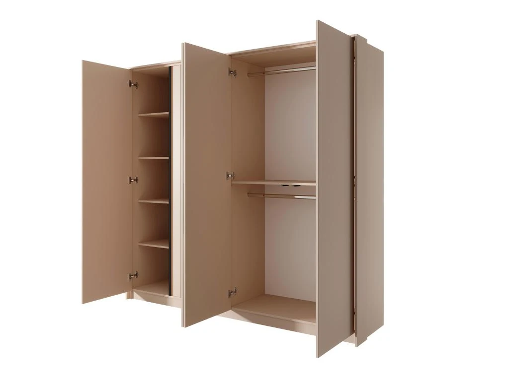Armoire 4 Portes - Miroir Et LEDs - L223 Cm - Beige - ELYNIA 9 Armoire 4 Portes - Miroir Et LEDs - L223 Cm - Beige - ELYNIA – Image 7
