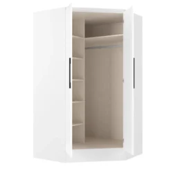 Armoire D'angle 2 Portes - L101 Cm - Blanc - AURALI -Sominova Soldes Boutique armoire et dressing 19098999