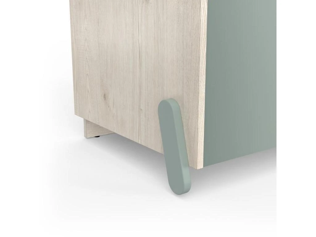 Armoire 4 Portes Battantes 1 Niche Bois Beige/vert - SASHA - L 89 X L 50 X H 183 Cm 8 Armoire 4 Portes Battantes 1 Niche Bois Beige/vert - SASHA - L 89 X L 50 X H 183 Cm – Image 6