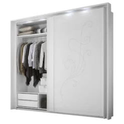 Armoire 2 Portes 243 Cm à LEDs - LADY - L 265 X L 57 X H 230 Cm -Sominova Soldes Boutique armoire et dressing 19721449