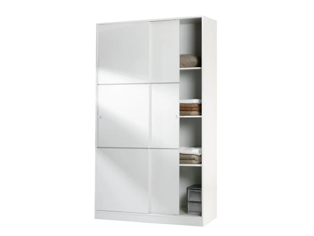 Armoire Coulissante 2 Portes Blanc - RAFU - L 120 X L 50 X H 200 Cm 6 Armoire Coulissante 2 Portes Blanc - RAFU - L 120 X L 50 X H 200 Cm – Image 4
