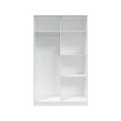 Armoire 2 Portes Coulissantes Blanc/Béton - PANDA - L 120 X L 50 X H 200 Cm -Sominova Soldes Boutique armoire et dressing 19721701