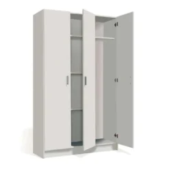 Armoire 3 Portes Battantes - Blanc - MULA - L 109 X L 37x H 180 -Sominova Soldes Boutique armoire et dressing 19721711