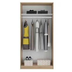 Armoire Coulissante 2 Portes Chêne - RAFA - L 100 X L 50 X H 200 Cm -Sominova Soldes Boutique armoire et dressing 19721827