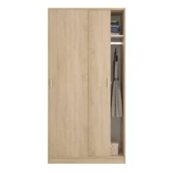 Armoire Coulissante 2 Portes Chêne - RAFA - L 100 X L 50 X H 200 Cm -Sominova Soldes Boutique armoire et dressing 19721829