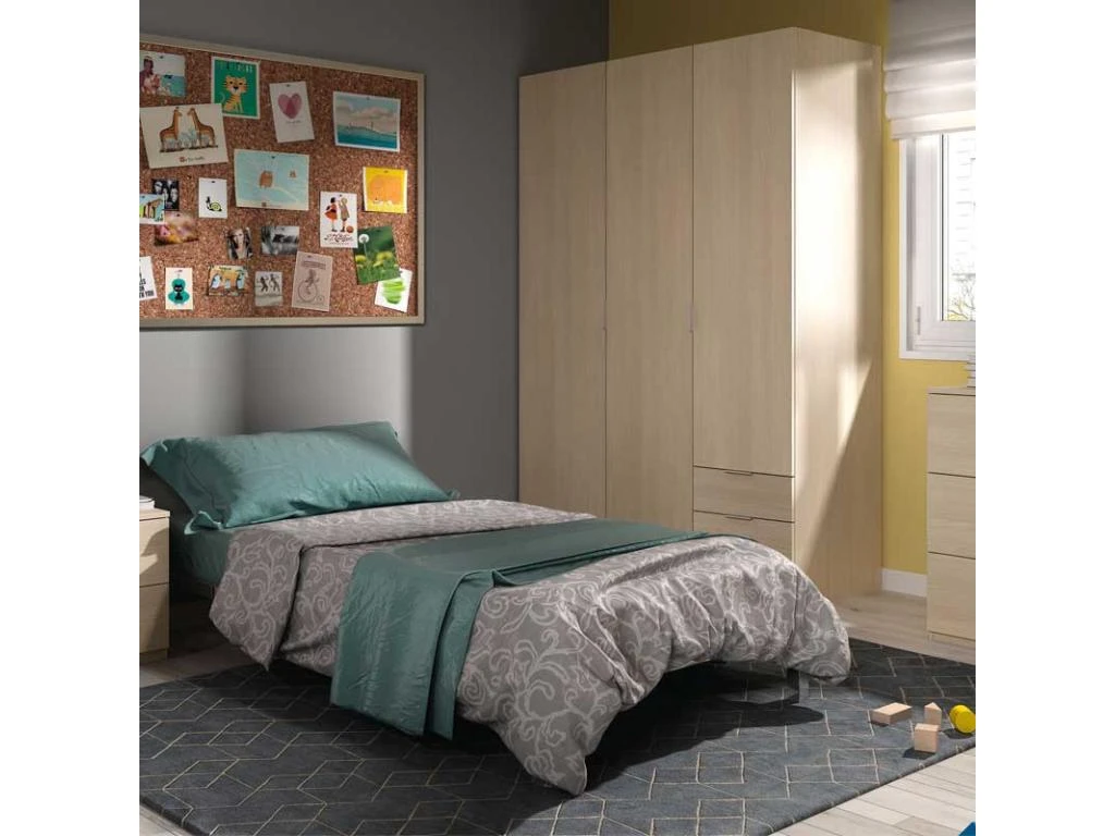 Armoire 3 Portes 3 Tiroirs Chêne - TAKAROS - L 121 X L 52 X H 180 Cm 3 Armoire 3 Portes 3 Tiroirs Chêne - TAKAROS - L 121 X L 52 X H 180 Cm