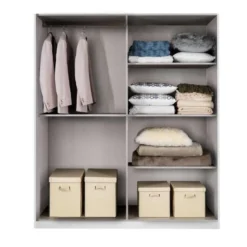 Armoire 4 Portes Battantes Blanc Brillant/Or - NAHESA - L 162 X L 53 X H 212 Cm 7 Armoire 4 Portes Battantes Blanc Brillant/Or - NAHESA - L 162 X L 53 X H 212 Cm -Sominova Soldes Boutique armoire et dressing 19825317