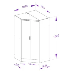 Armoire D'angle 2 Portes - L101 Cm - Blanc - AURALI -Sominova Soldes Boutique armoire et dressing 20891531