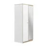Armoire 2 Portes 1 Miroir Blanc/Chêne Blond - MAILLE 2 Armoire 2 Portes 1 Miroir Blanc/Chêne Blond - MAILLE -Sominova Soldes Boutique armoire et dressing 21026669
