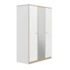Armoire 3 Portes 1 Miroir Blanc/Chêne Blond - MAILLE -Sominova Soldes Boutique armoire et dressing 21026685