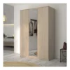 Armoire 3 Portes 1 Miroir ChĂȘne Blond - MAILLE 1 Armoire 3 Portes 1 Miroir ChĂȘne Blond - MAILLE -Sominova Soldes Boutique armoire et dressing 21026689