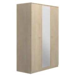 Armoire 3 Portes 1 Miroir Chêne Blond - MAILLE -Sominova Soldes Boutique armoire et dressing 21026693