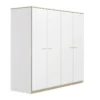 Armoire 4 Portes Blanc/Chêne Blond - MAILLE -Sominova Soldes Boutique armoire et dressing 21026695