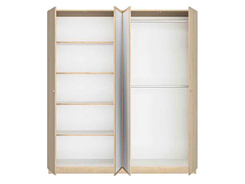 Armoire 4 Portes 2 Miroirs Chêne Blond - MAILLE 5 Armoire 4 Portes 2 Miroirs Chêne Blond - MAILLE – Image 3