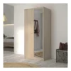 Armoire 2 Portes 1 Miroir Chêne Blond - MAILLE 2 Armoire 2 Portes 1 Miroir Chêne Blond - MAILLE -Sominova Soldes Boutique armoire et dressing 21026705