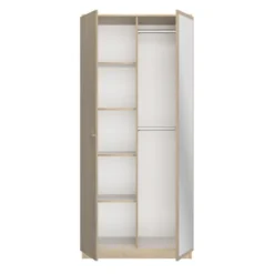 Armoire 2 Portes 1 Miroir Chêne Blond - MAILLE -Sominova Soldes Boutique armoire et dressing 21026707