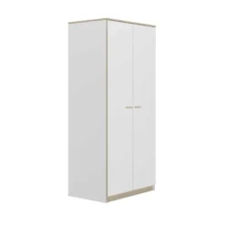 Armoire 2 Portes Blanc/Chêne Blond - MAILLE