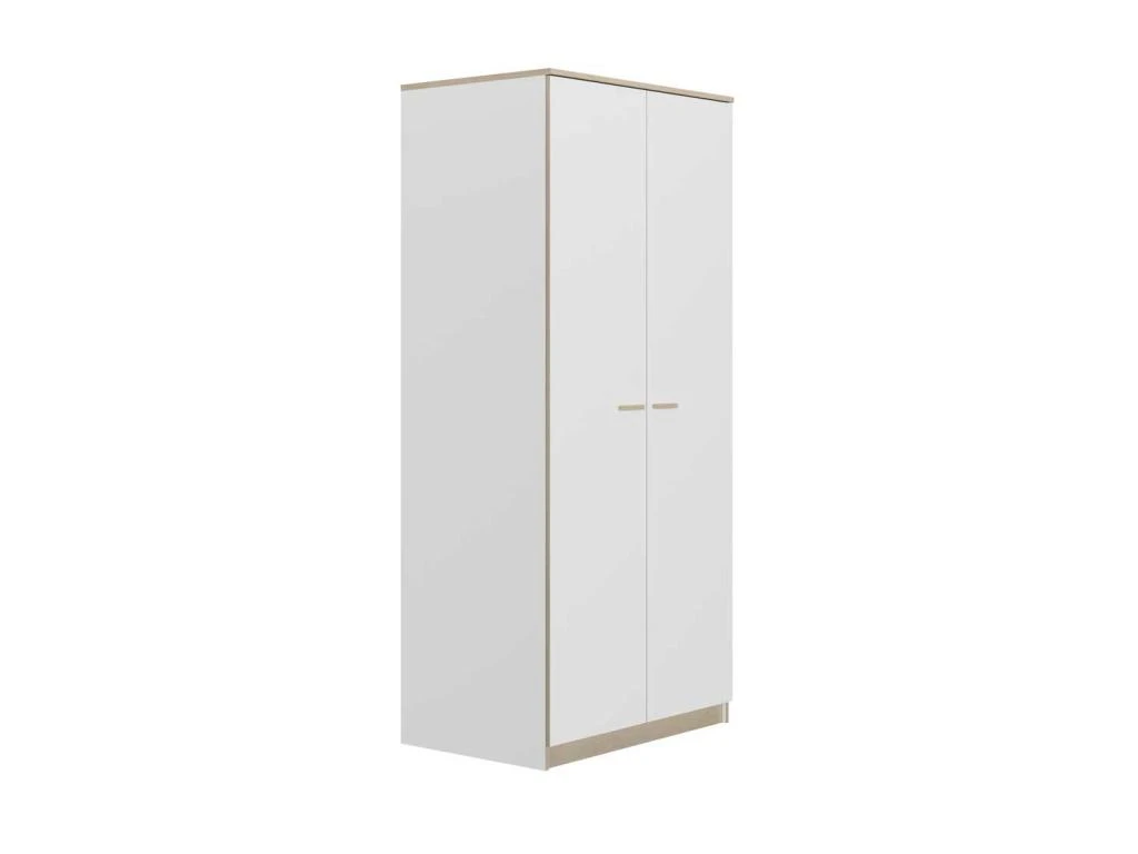 Armoire 2 Portes Blanc/Chêne Blond - MAILLE 3 Armoire 2 Portes Blanc/Chêne Blond - MAILLE