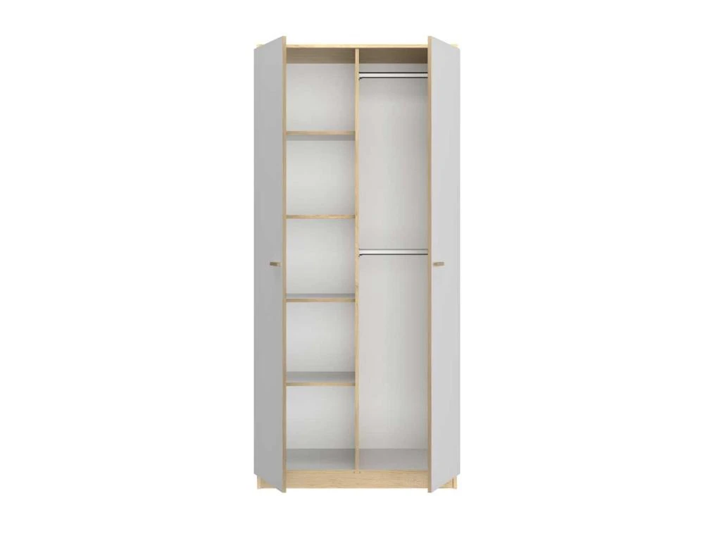 Armoire 2 Portes Blanc/Chêne Blond - MAILLE 4 Armoire 2 Portes Blanc/Chêne Blond - MAILLE – Image 2