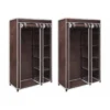 Lot De 2 Armoires étagères Penderie Dressing Tissu Marron Entrée Chambre Camping Bre Camping 2002003/2 -Sominova Soldes Boutique armoire et dressing 21028129