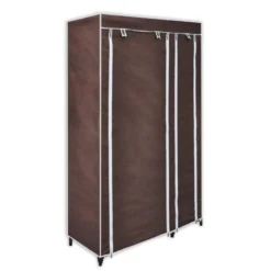 Lot De 2 Armoires étagères Penderie Dressing Tissu Marron Entrée Chambre Camping Bre Camping 2002003/2 -Sominova Soldes Boutique armoire et dressing 21028133