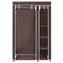Lot De 2 Armoires étagères Penderie Dressing Tissu Marron Entrée Chambre Camping Bre Camping 2002003/2 -Sominova Soldes Boutique armoire et dressing 21028135