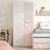 Armoire 3 Portes Battantes Bois Blanchi/Rose - LOMLOM - L 90 X L 52 X H 200 Cm 1 Armoire 3 Portes Battantes Bois Blanchi/Rose - LOMLOM - L 90 X L 52 X H 200 Cm -Sominova Soldes Boutique armoire et dressing 21266805