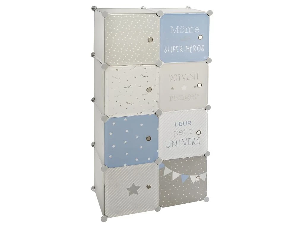 Rangement Enfant 8 Cases Bleu Atmosphera - Bleu 3 Rangement Enfant 8 Cases Bleu Atmosphera - Bleu