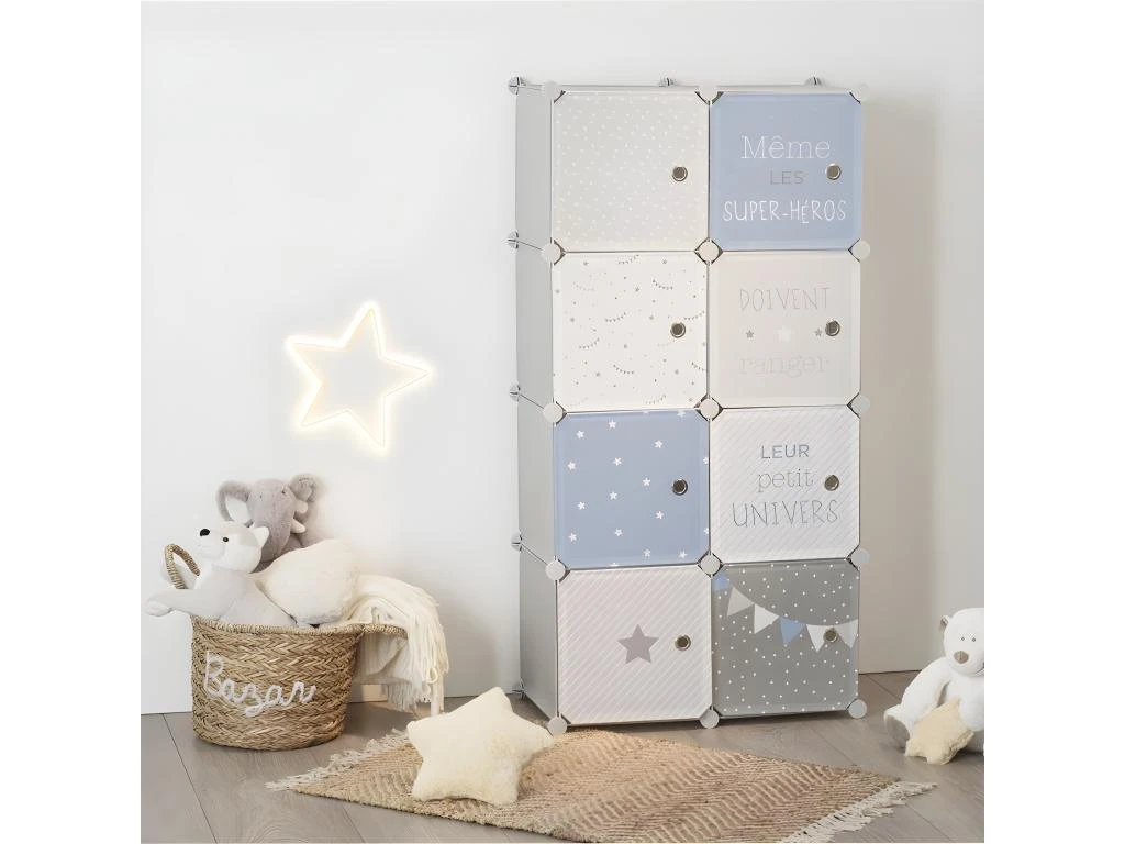 Rangement Enfant 8 Cases Bleu Atmosphera - Bleu 4 Rangement Enfant 8 Cases Bleu Atmosphera - Bleu â Image 2