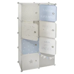 Rangement Enfant 8 Cases Bleu Atmosphera - Bleu 9 Rangement Enfant 8 Cases Bleu Atmosphera - Bleu -Sominova Soldes Boutique armoire et dressing 21295297