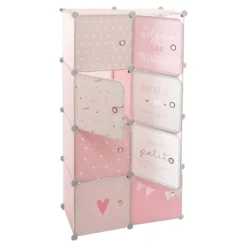 Rangement Enfant 8 Cases Rose Atmosphera - Rose -Sominova Soldes Boutique armoire et dressing 21295305