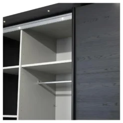 Armoire 2 Portes Coulissantes 217 Cm Bois Noir - UNYS 12 Armoire 2 Portes Coulissantes 217 Cm Bois Noir - UNYS -Sominova Soldes Boutique armoire et dressing 21722117