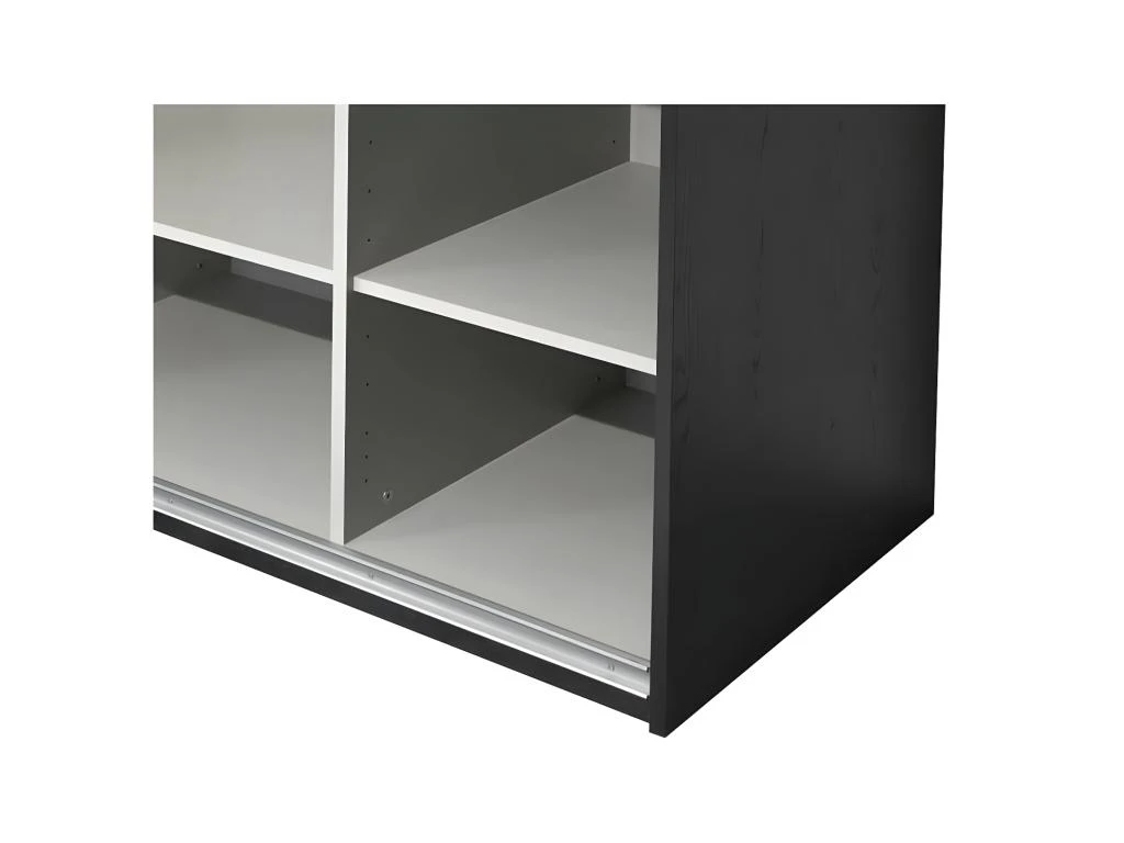 Armoire 2 Portes Coulissantes 217 Cm Bois Noir - UNYS 8 Armoire 2 Portes Coulissantes 217 Cm Bois Noir - UNYS – Image 6