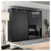 Armoire 2 Portes Coulissantes 217 Cm Avec Miroir Bois Noir - UNYS 1 Armoire 2 Portes Coulissantes 217 Cm Avec Miroir Bois Noir - UNYS -Sominova Soldes Boutique armoire et dressing 21722121