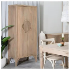 Armoire 2 Portes 2 Tiroirs Bois De Manguier - GOBE