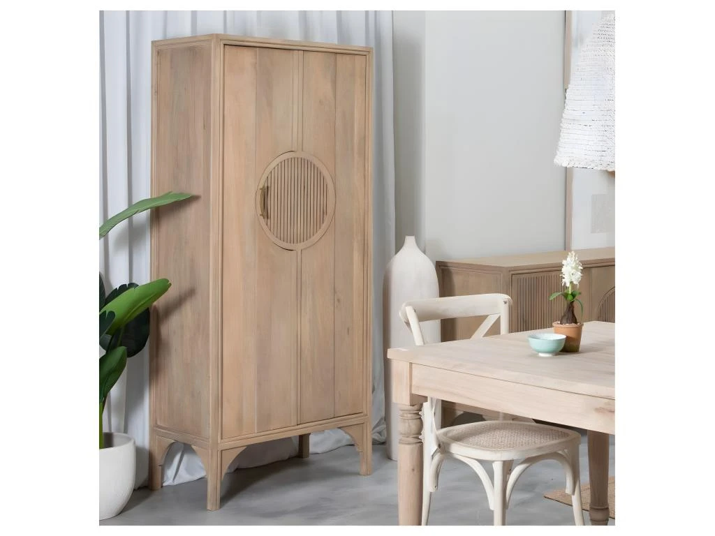 Armoire 2 Portes 2 Tiroirs Bois De Manguier - GOBE 3 Armoire 2 Portes 2 Tiroirs Bois De Manguier - GOBE