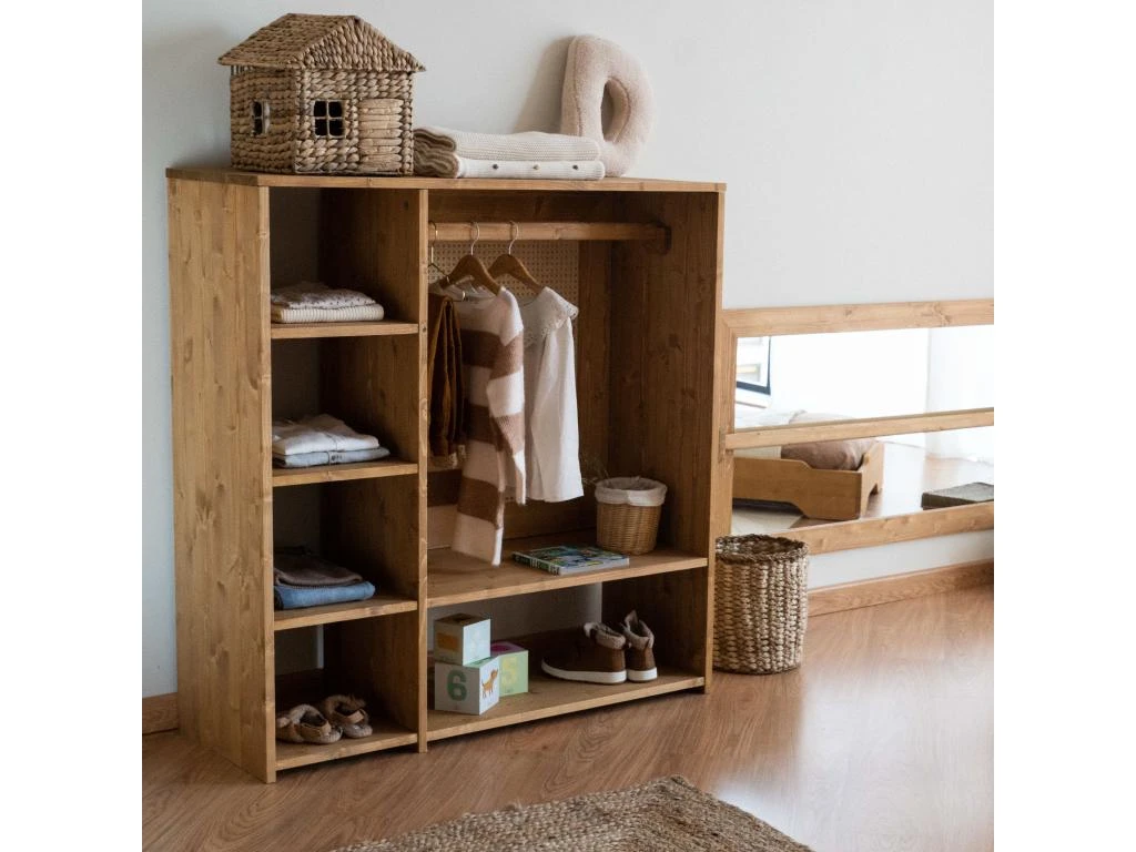 Armoire Montessori En Bois De Couleur Marron Clair 4 Armoire Montessori En Bois De Couleur Marron Clair – Image 2